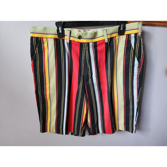Loudmouth Men's Golf Shorts 40 Striped Multicolored Bermuda - Picture 1 of 9